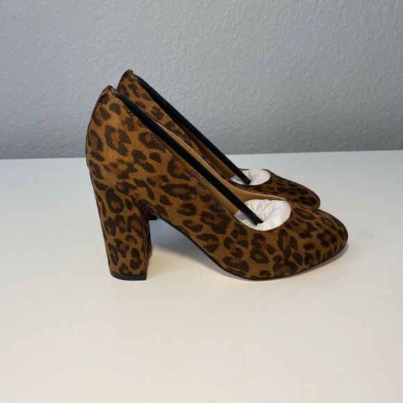 Comfortview "Camile" Brown Leopard Print High Heel Pump Size 7WW - Picture 1 of 5
